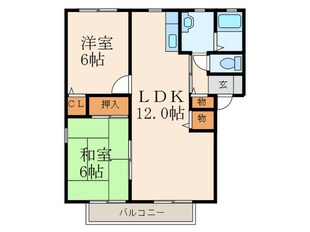 エヴァーグリーン紫の池Ｃの物件間取画像